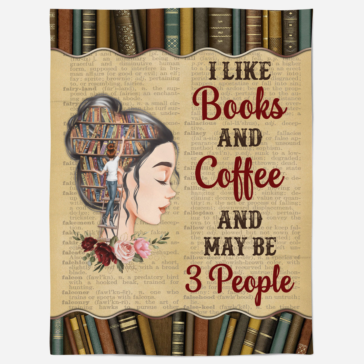 I Like Books And Coffee Reading Blanket Gift For Book Lovers, Bookworm, For Girl Women Birthday Gift Home Decor Bedding Couch Sofa Soft And Comfy Cozy 1648106574793.jpg