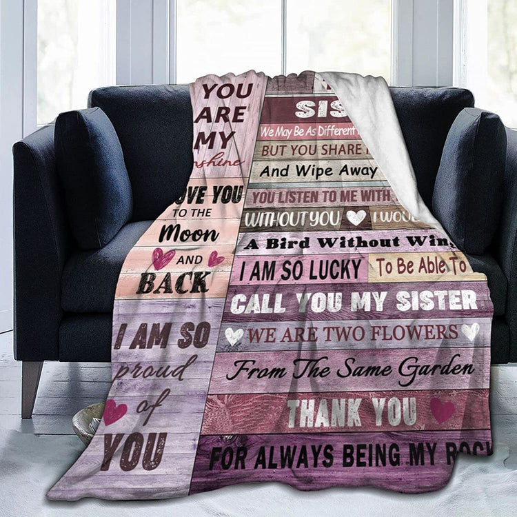 To My Sister Thank You For Always Being My Rock Blanket Gift For Sister Birthday Gift Home Decor Bedding Couch Sofa Soft And Comfy Cozy 1648267357212.jpg