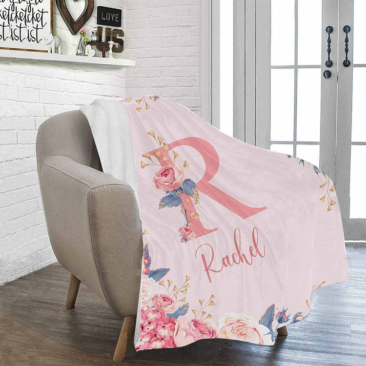 Personalized Monogram With Flower For Kids Toddler Blanket With Name For Girls Boys Birthday Gift Home Decor Bedding Couch Sofa Soft And Comfy Cozy 1648267832137.jpg