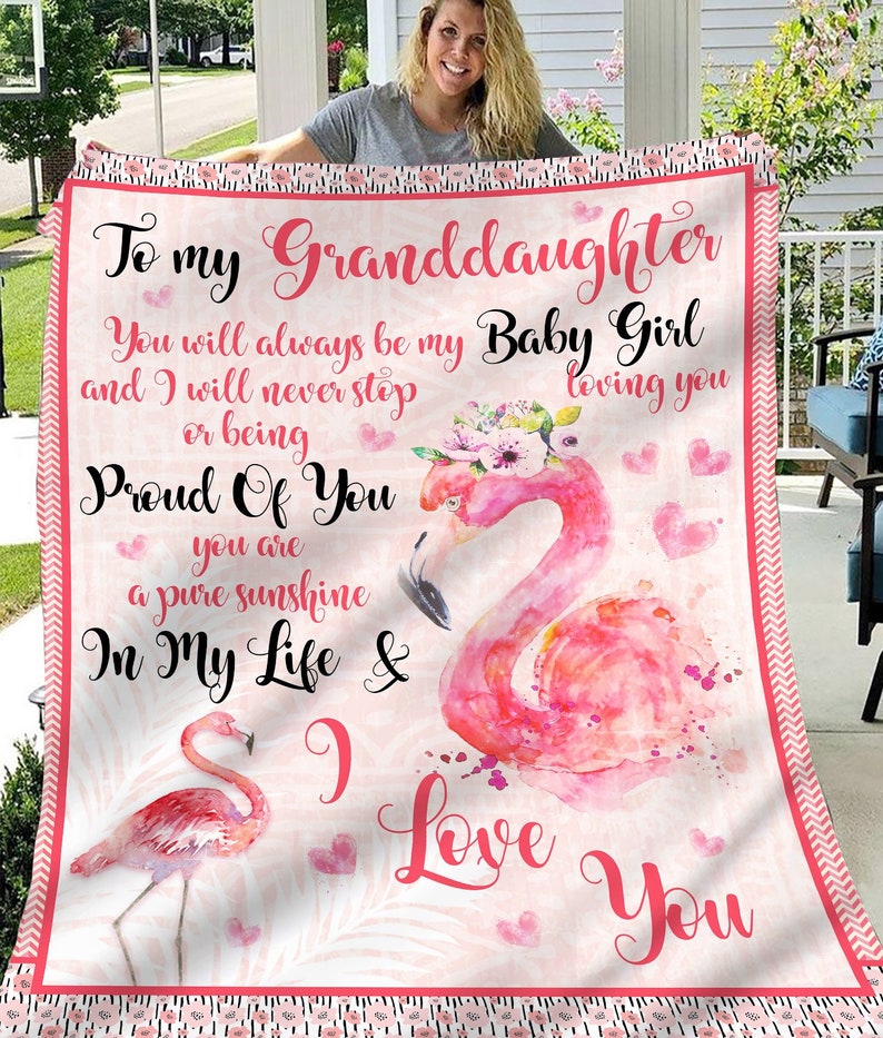 To Amazing Granddaughter You Will Always My Baby Flamingo Blanket Gift For Granddaughter From Grandma Home Decor Bedding Couch Sofa Soft And Comfy Cozy 1648870154556.jpg