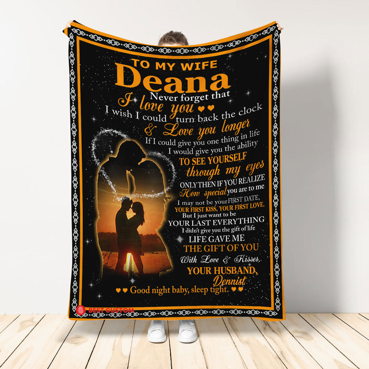 To My Wife Personalized Blanket With Names-gift For Wife Anniversary Valentine Birthday-never Forget That I Love You Live Preview 1649412316668.jpg