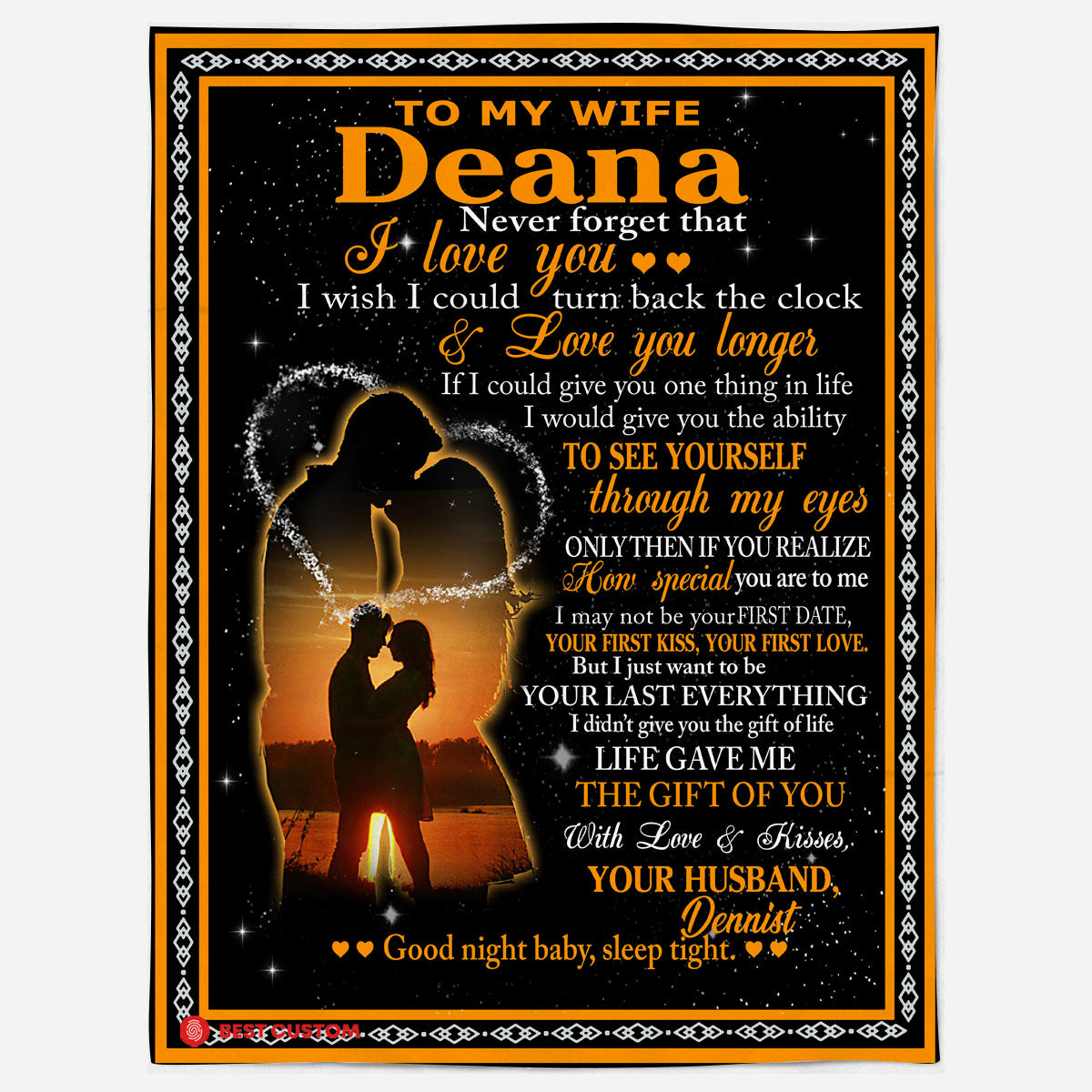 To My Wife Personalized Blanket With Names-gift For Wife Anniversary Valentine Birthday-never Forget That I Love You Live Preview 1649412317373.jpg