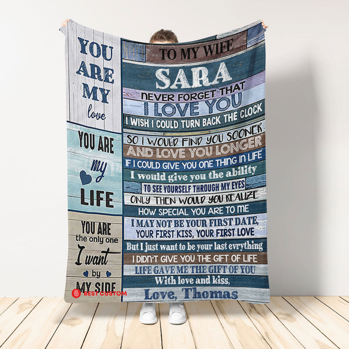 To My Wife Personalized Throw Blankets With Names-wedding Anniversary Valentine Birthday Gifts For Wife-you Are My Love Love 1 1649412591468.jpg