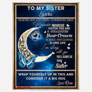 Personalized to My Sister Blanket, You Always Be My Sister Fleece Blanket Home Decor Bedding Couch Sofa Soft and Comfy Cozy Gift for Sister 1649648151710.jpg