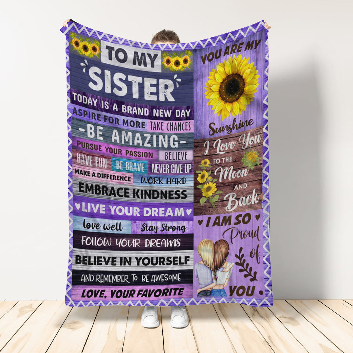 Blanket To My Sister, Sister Blanket, Family Customized Blanket, Gift My Sister Blanket From Little Sister Home Decor Bedding Couch Sofa Soft And Comfy Cozy 1649754210502.jpg
