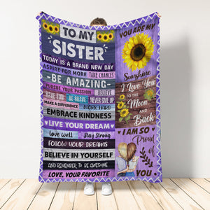 Blanket To My Sister, Sister Blanket, Family Customized Blanket, Gift My Sister Blanket From Little Sister Home Decor Bedding Couch Sofa Soft And Comfy Cozy 1649754210502.jpg