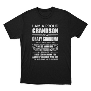 Proud Grandson of A Crazy Grandma T-shirt 1649919450729.png