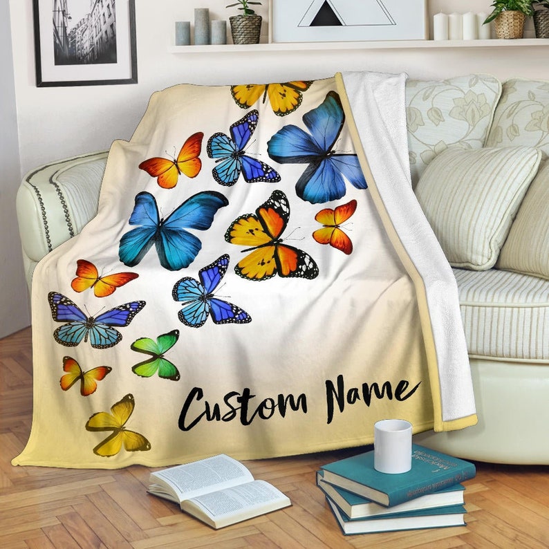 Personalized Name Butterfly Blanket Gift For Butterfly Lovers, Gift For Baby Kids Women Girl Birthday Gift Home Decor Bedding Couch Sofa Soft And Comfy Cozy 1650018246288.jpg