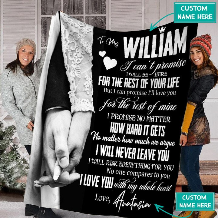 Personalized To My Husband I Will Never Leave You Blanket Gift For Husband From Wife Birthday Gift Home Decor Bedding Couch Sofa Soft And Comfy Cozy 1650361804240.jpg