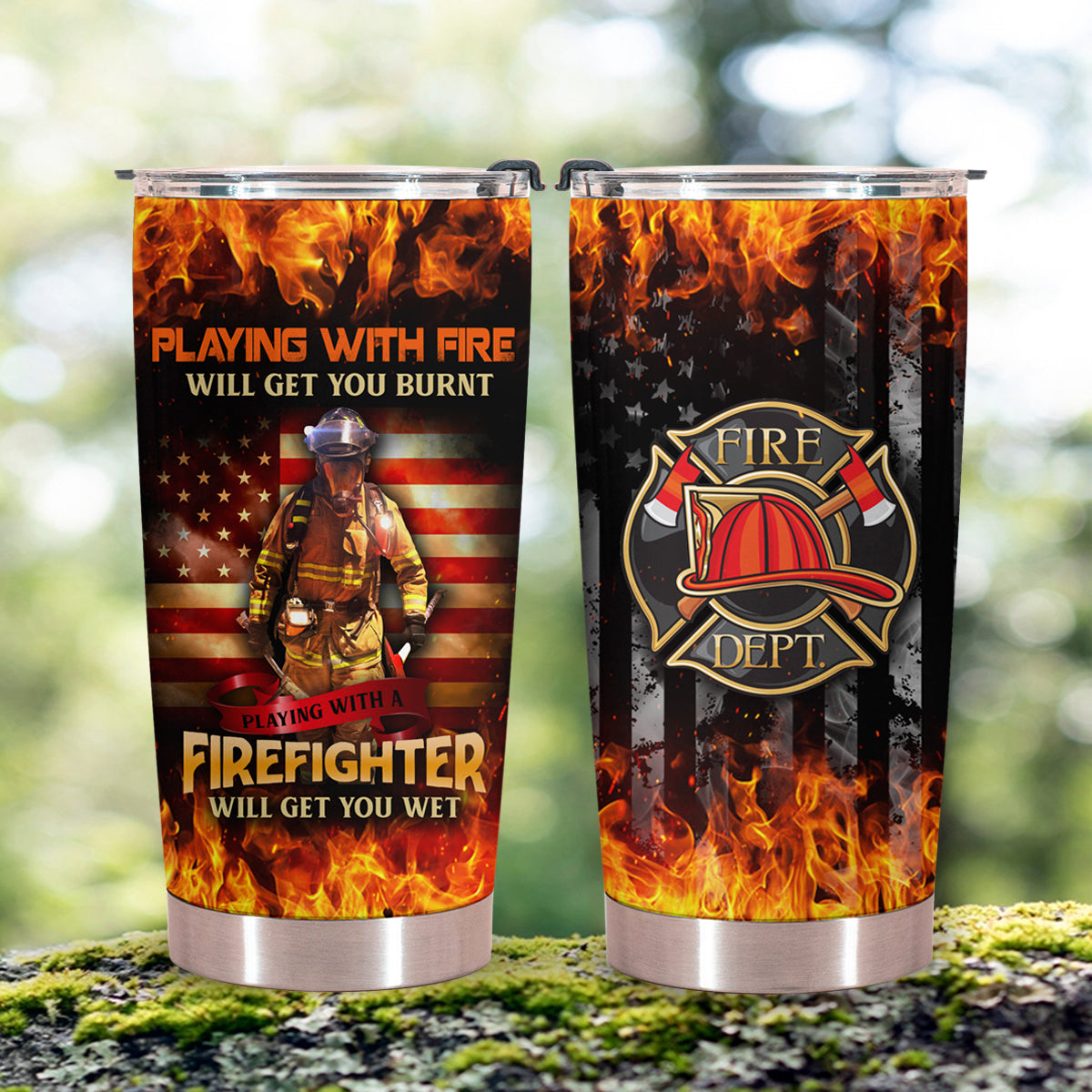 Best Custom Firefighter Tumbler - Stainless Steel Tumbler 20oz With Lid and Straw Gifts For Firefighter From Wife, Father's Day, Birthday, Retirement, Appreciation 2 1657006161033.jpg