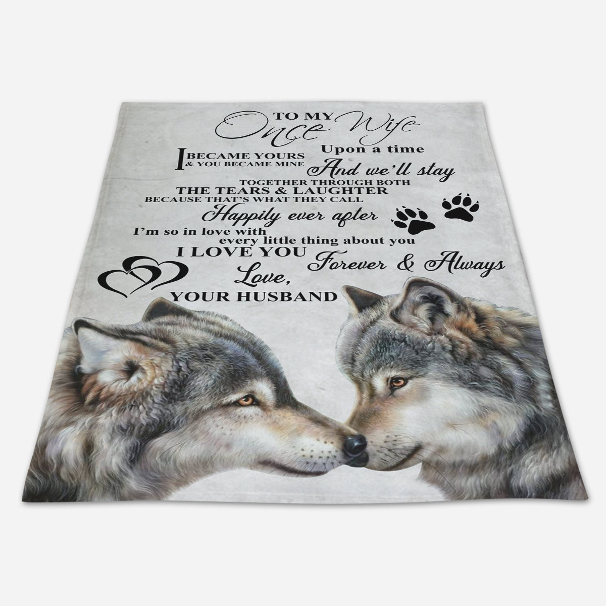 Gift For Wife Blanket, To My Wife I Love You Forever & Always Wolf - Love From Husband 1661764769881.jpg