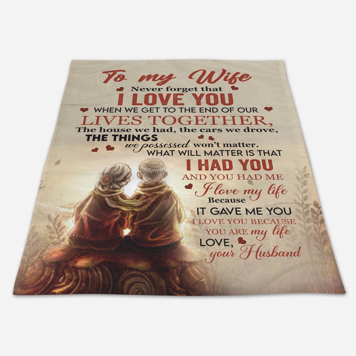 Gift For Wife Blanket, Never Forget That I Love You Old Couple To Wife 1661765460050.jpg