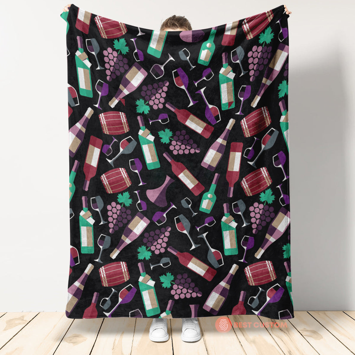 Wine Fleece Blanket Throw Blanket 1663668247125.jpg