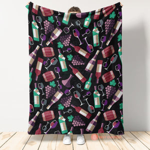 Wine Fleece Blanket Throw Blanket 1663668247125.jpg