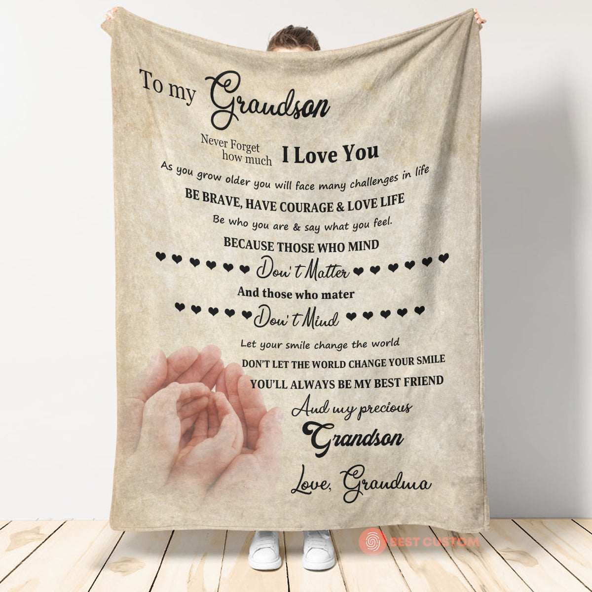 From Grandma To My Grandson - Never Forget How Much I Love You Fleece Blanket Gift For Grandson From Grandma Birthday Gift Home Decor Bedding Couch Sofa Soft 1663668621763.jpg