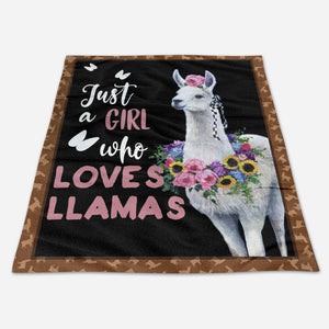 Animal Blanket, Just A Girl Who Loves Llamas Purple Rose 1663668684564.jpg