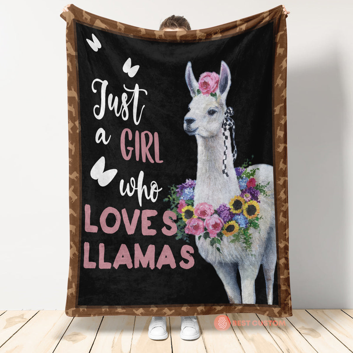 Animal Blanket, Just A Girl Who Loves Llamas Purple Rose 1663668684685.jpg