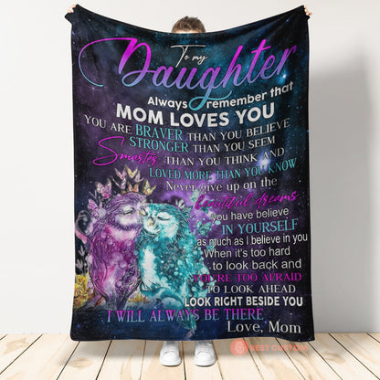 Gift For Daughter Blanket, To my Daughter Owl Colorful Always Remember That Mom Loves You - Love From Mom 1663668821945.jpg