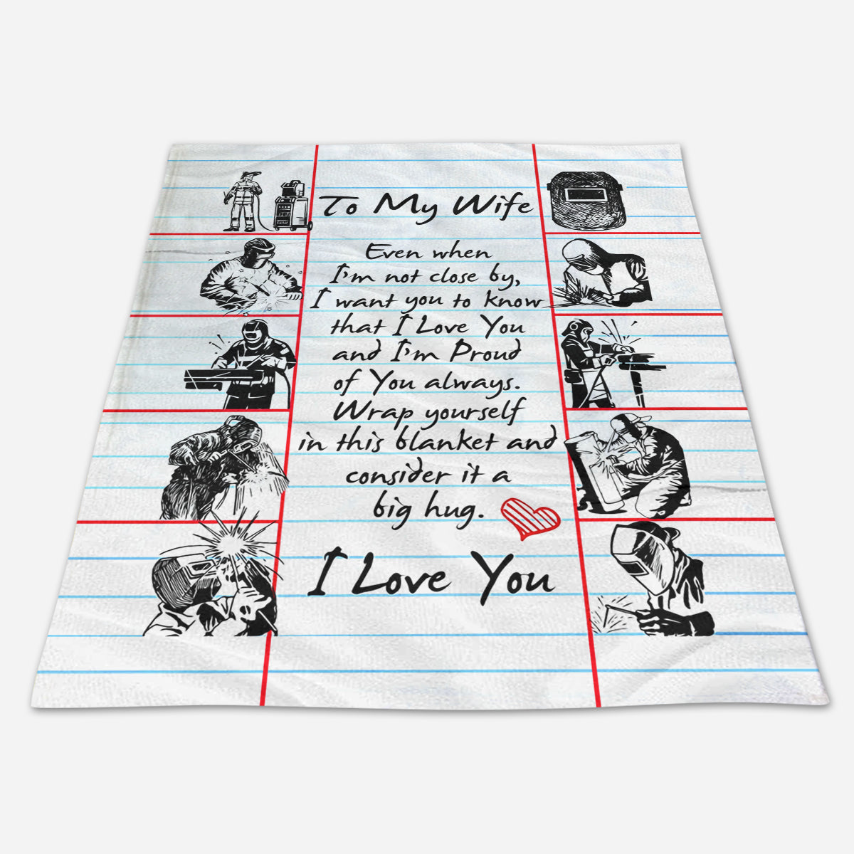 Welder's Wife Premium Fleece Blanket - Quilt Blanket 1664175208214.jpg