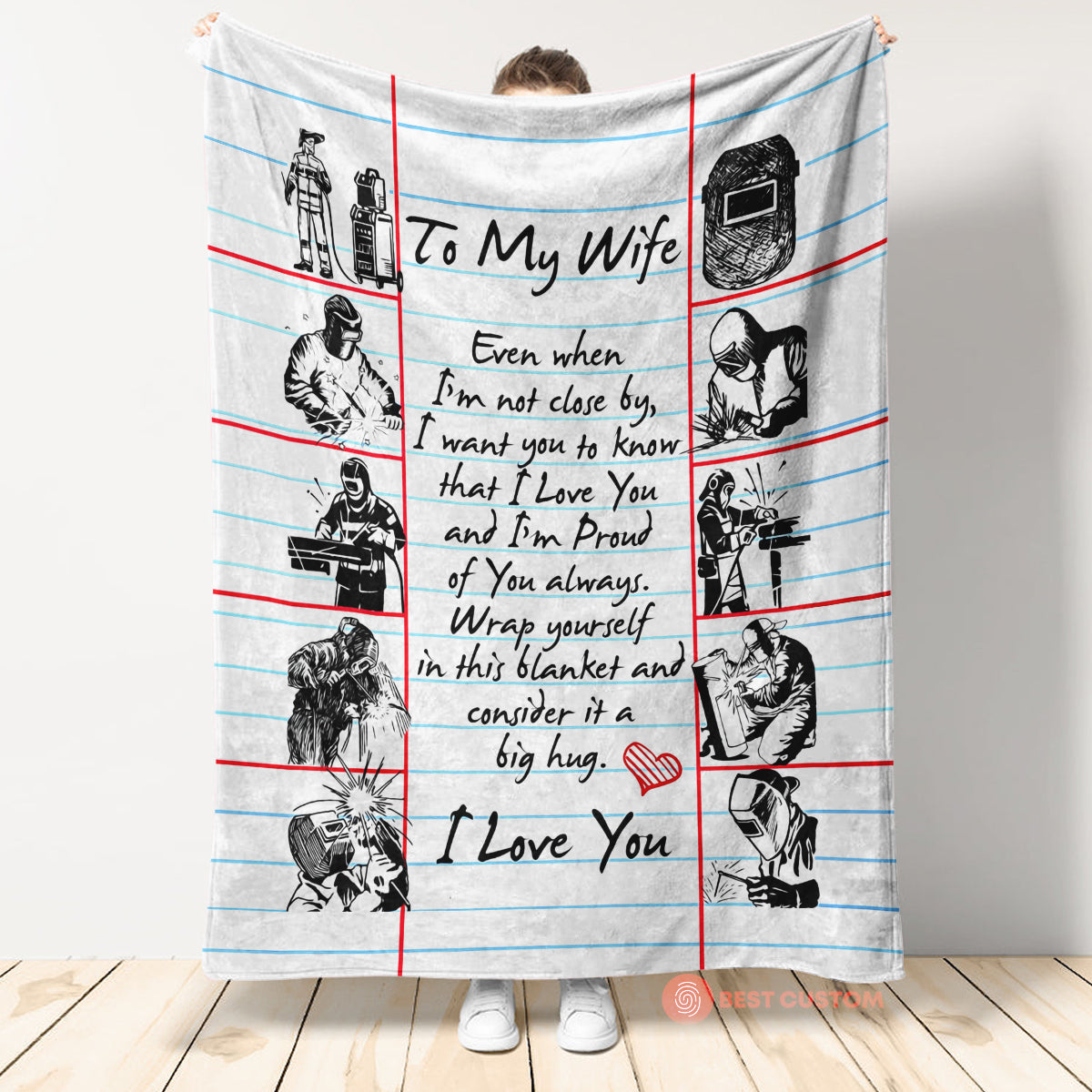 Welder's Wife Premium Fleece Blanket - Quilt Blanket 1664175209334.jpg