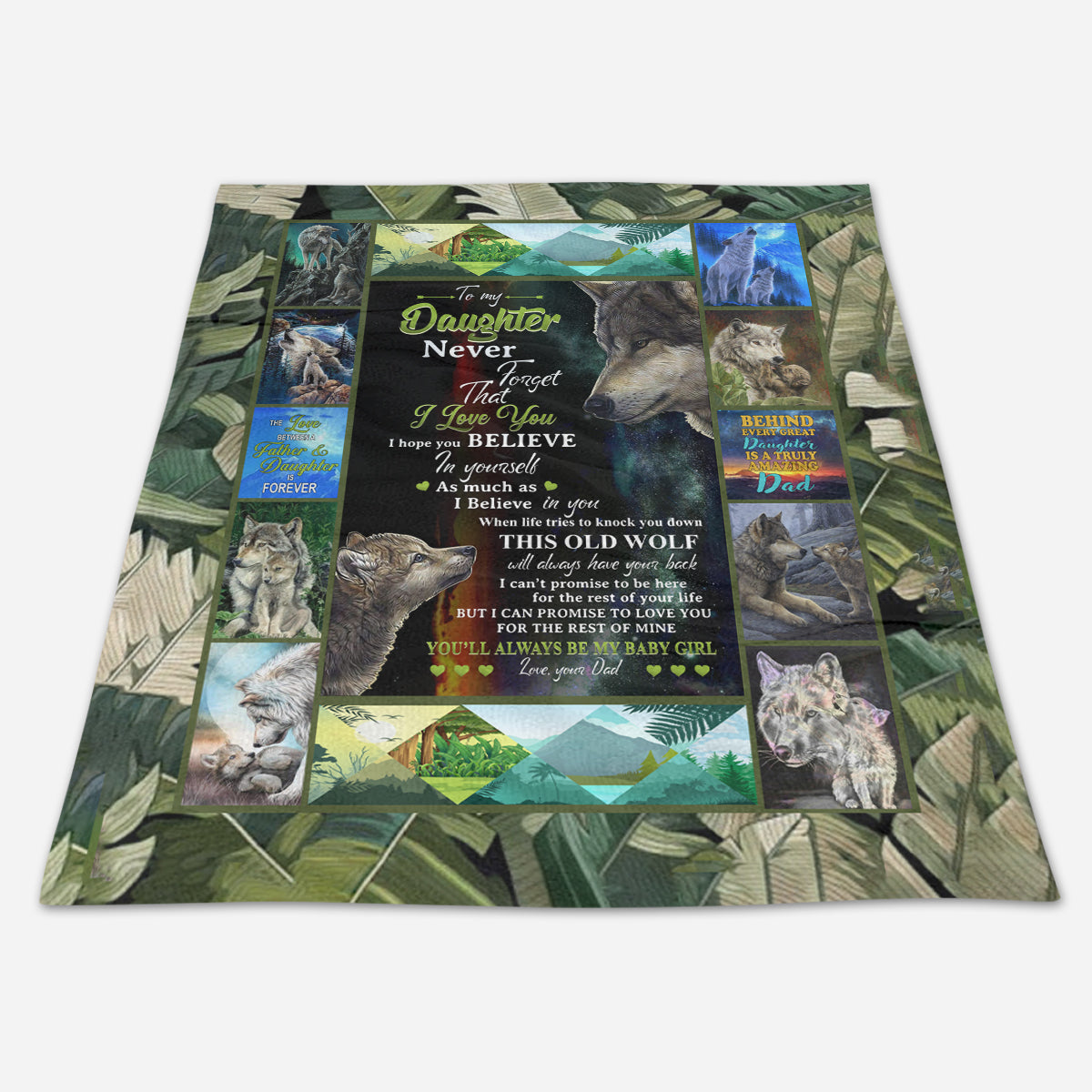 Gift For Daughter Blanket, To My Daughter This Old Wolf Will Always Have Your Back - Love From Dad 1664176065314.jpg
