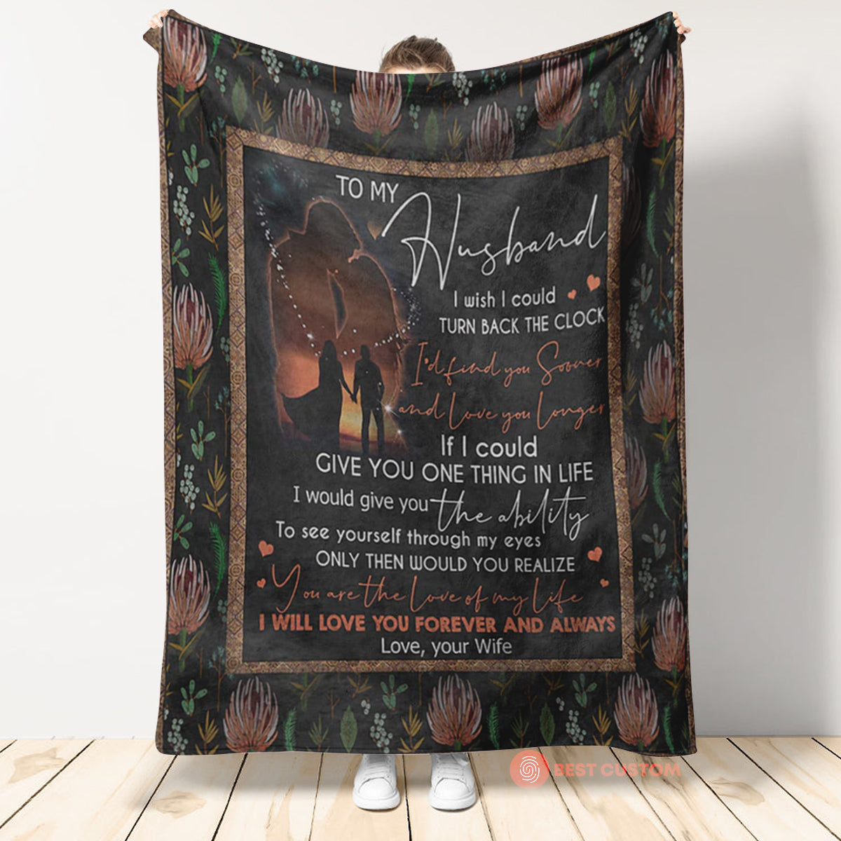 My Husband Protea Flower You Are The Love Of My Life Gift From Wife Fleece Blanket - Quilt Blanket 1664245759474.jpg