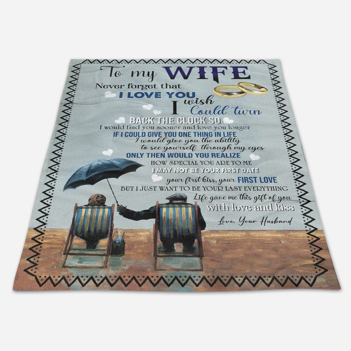 Gift For Wife Blanket, Husband To My Wife Never Forget That I Love You 1664505453609.jpg