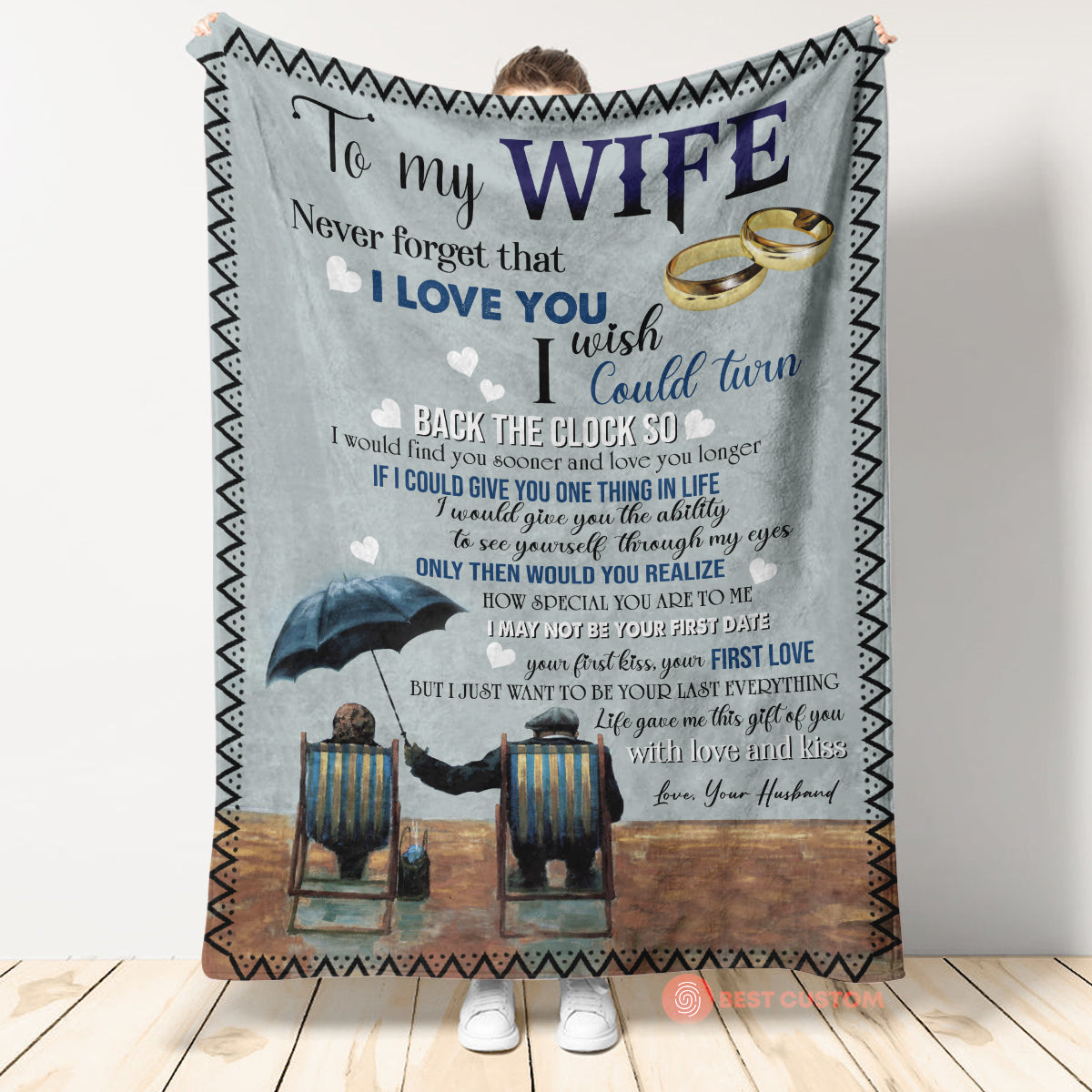 Gift For Wife Blanket, Husband To My Wife Never Forget That I Love You 1664505453840.jpg