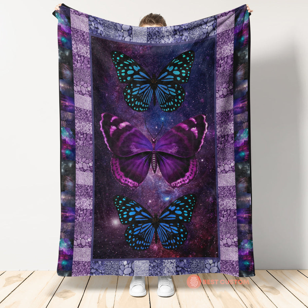 Butterfly Blanket, Purple Galaxy Gift For Butterfly Lovers 1664505545686.jpg