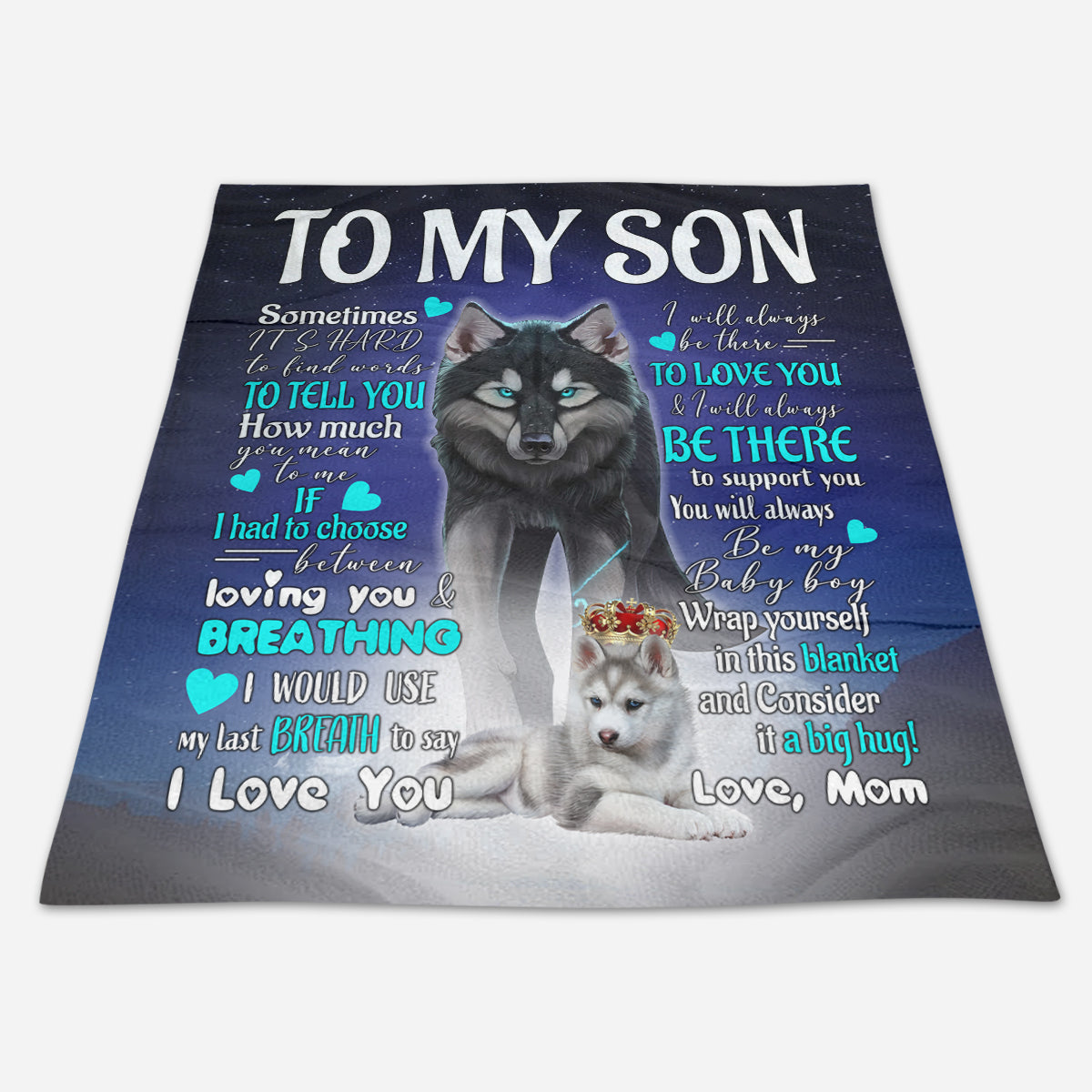 Gift For Son Blanket, To My Son Wolf Mom Fleece Blanket 1664527762800.jpg