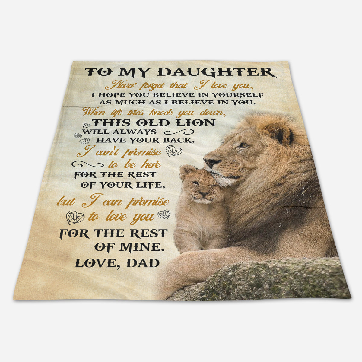 Gift For Daughter Blanket, To My Daughter Lion Never Forget That I Love You - Love From Dad 1664529674733.jpg