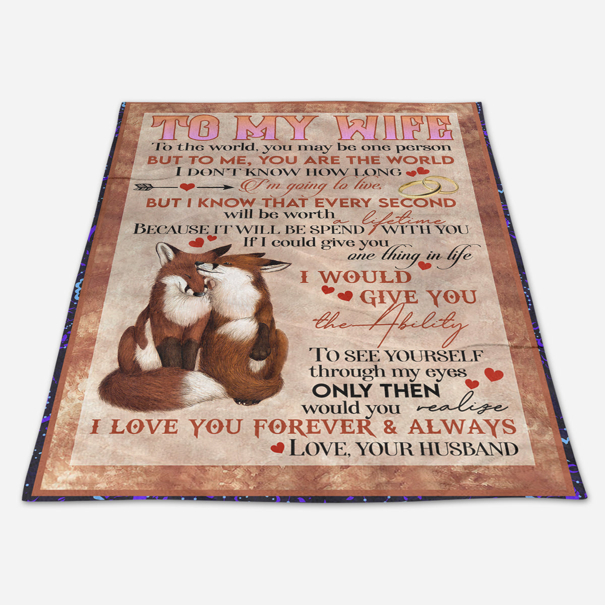 To My Wife To The World You May Be One Person But To Me You A The World Gift For Wife From Husband On Valentine's Day Birthday Anniversary 1664529733611.jpg