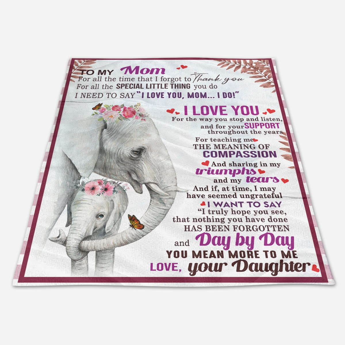 To My Mom,elephant Blanket, Fleece Blanket, Mink Blanket, Blanket For Mom.gift For Mom Family Home Decor Bedding Couch Sofa Soft And Comfy Cozy 1664530201899.jpg