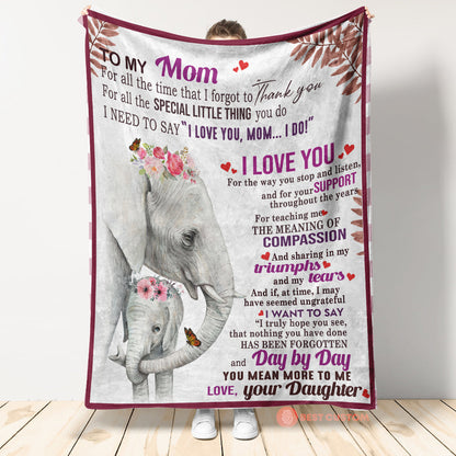 To My Mom,elephant Blanket, Fleece Blanket, Mink Blanket, Blanket For Mom.gift For Mom Family Home Decor Bedding Couch Sofa Soft And Comfy Cozy 1664530202804.jpg