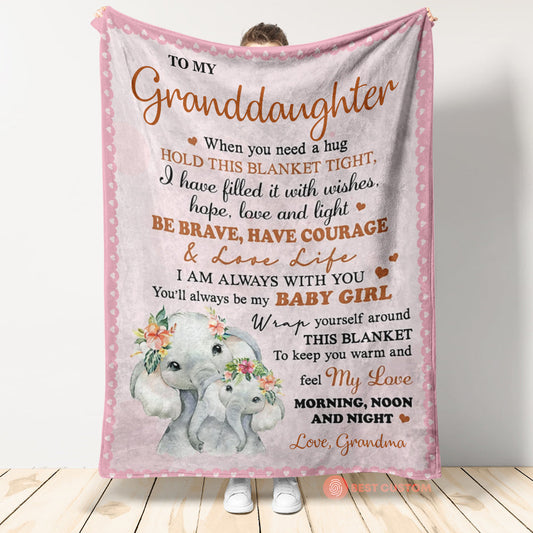 To My Granddaughter Fleece Blanket - I Have Filled It With Wishes,hope,love And Light, Gift For Granddaughter From Grandma Birthday Gift Home Decor Bedding Couch Sofa Soft And Comfy Cozy 1664530255260.jpg