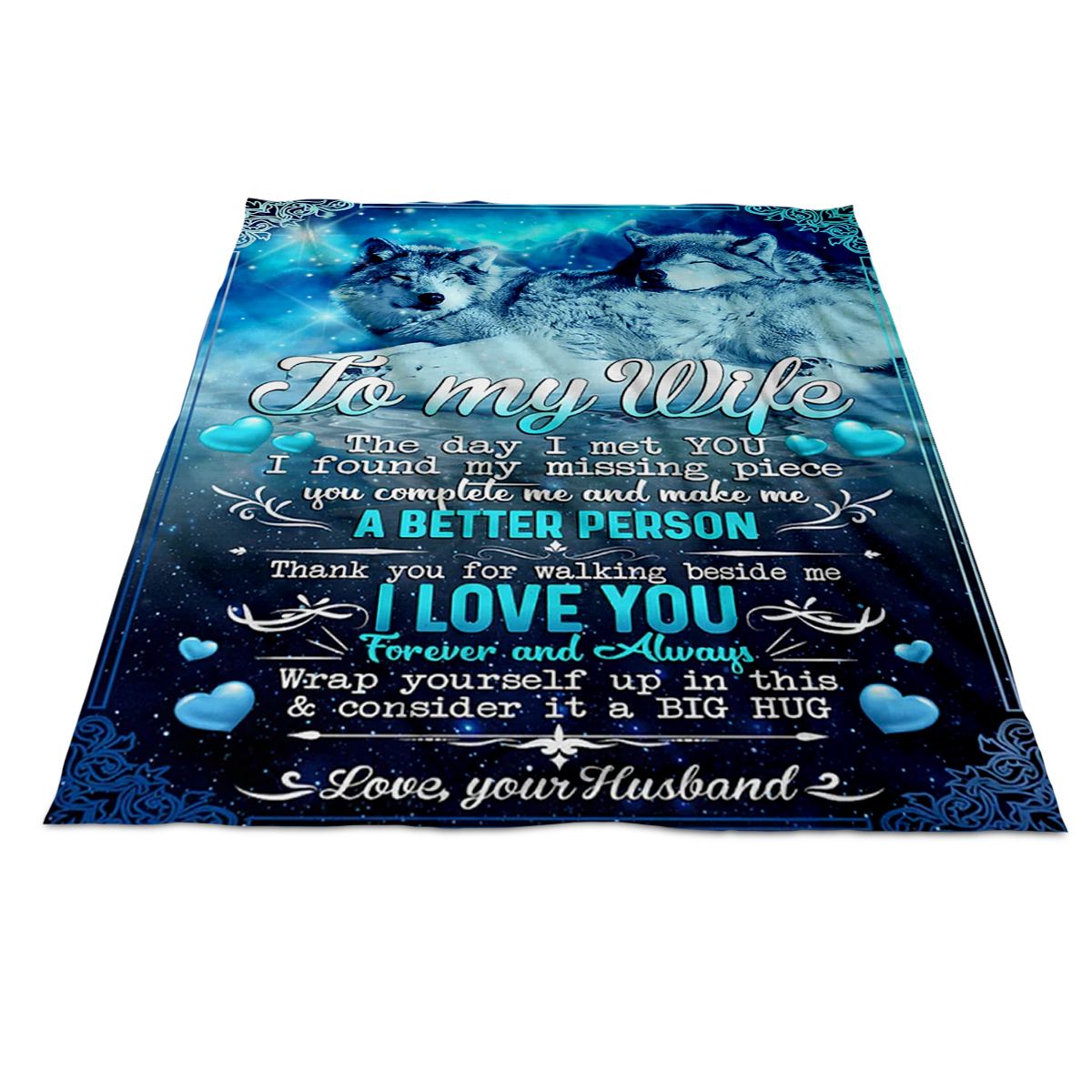 Gift For Wife Blanket, To My Wife I Love You Wolf Fleece Blanket 1665111900384.jpg