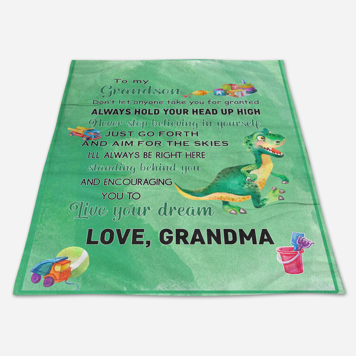 Gift For Grandson Blanket, To Grandson Dinosaur Live Your Dream 1665112065519.jpg