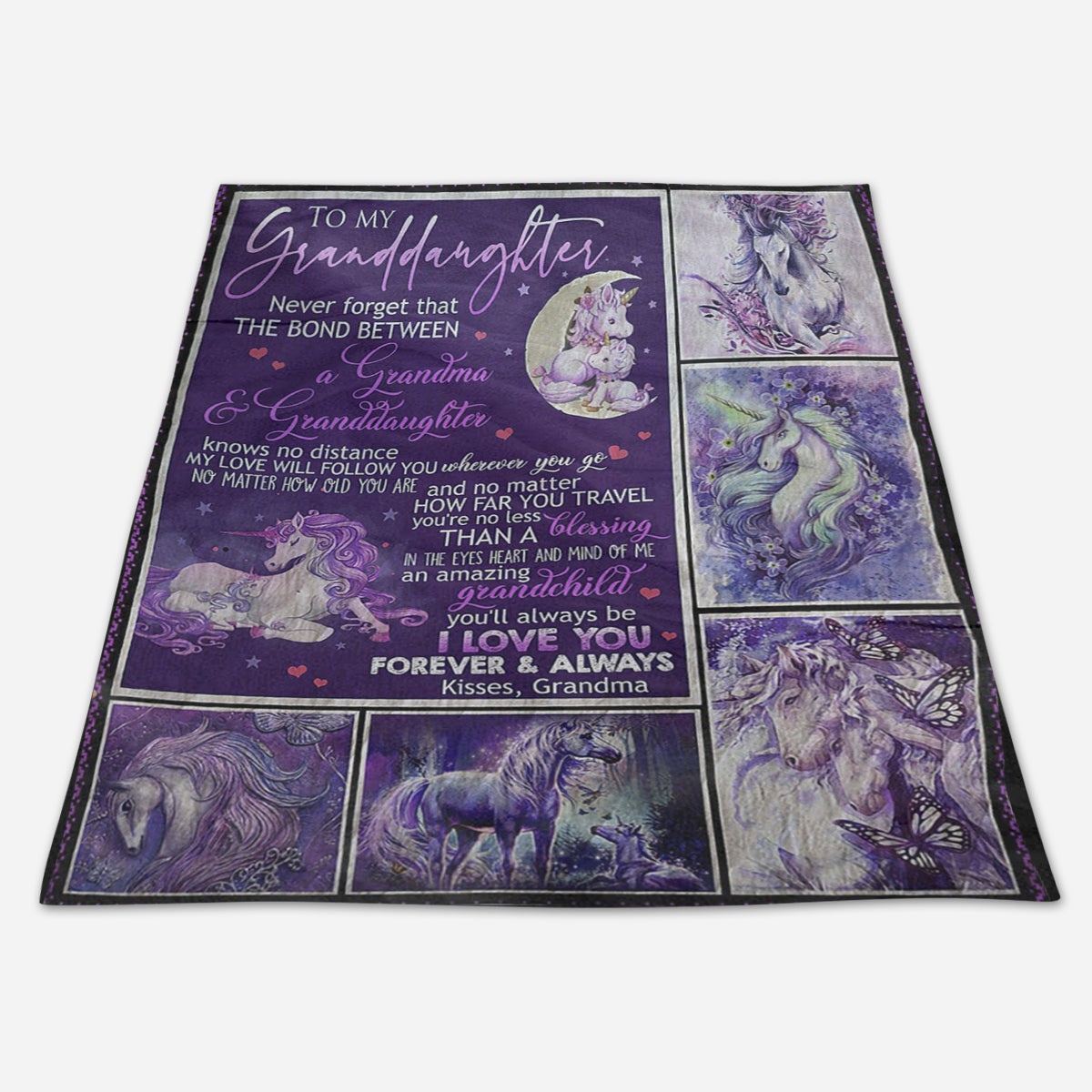 Gift For Granddaughte Blanket, To My Granddaughter Unicorn Never Forget That The Bond Between A Grandma & Granddaughter 1665112248959.jpg