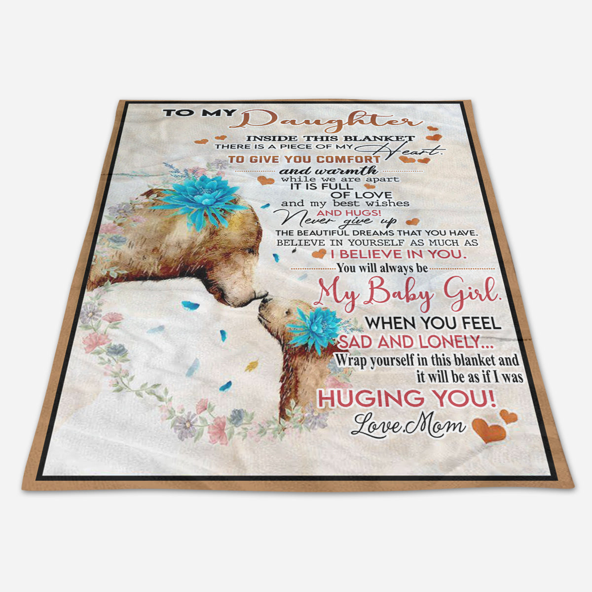 Gift for Daughter Blanket, To My Daughter There Is A Piece Of My Heart Bear 1665113743297.jpg