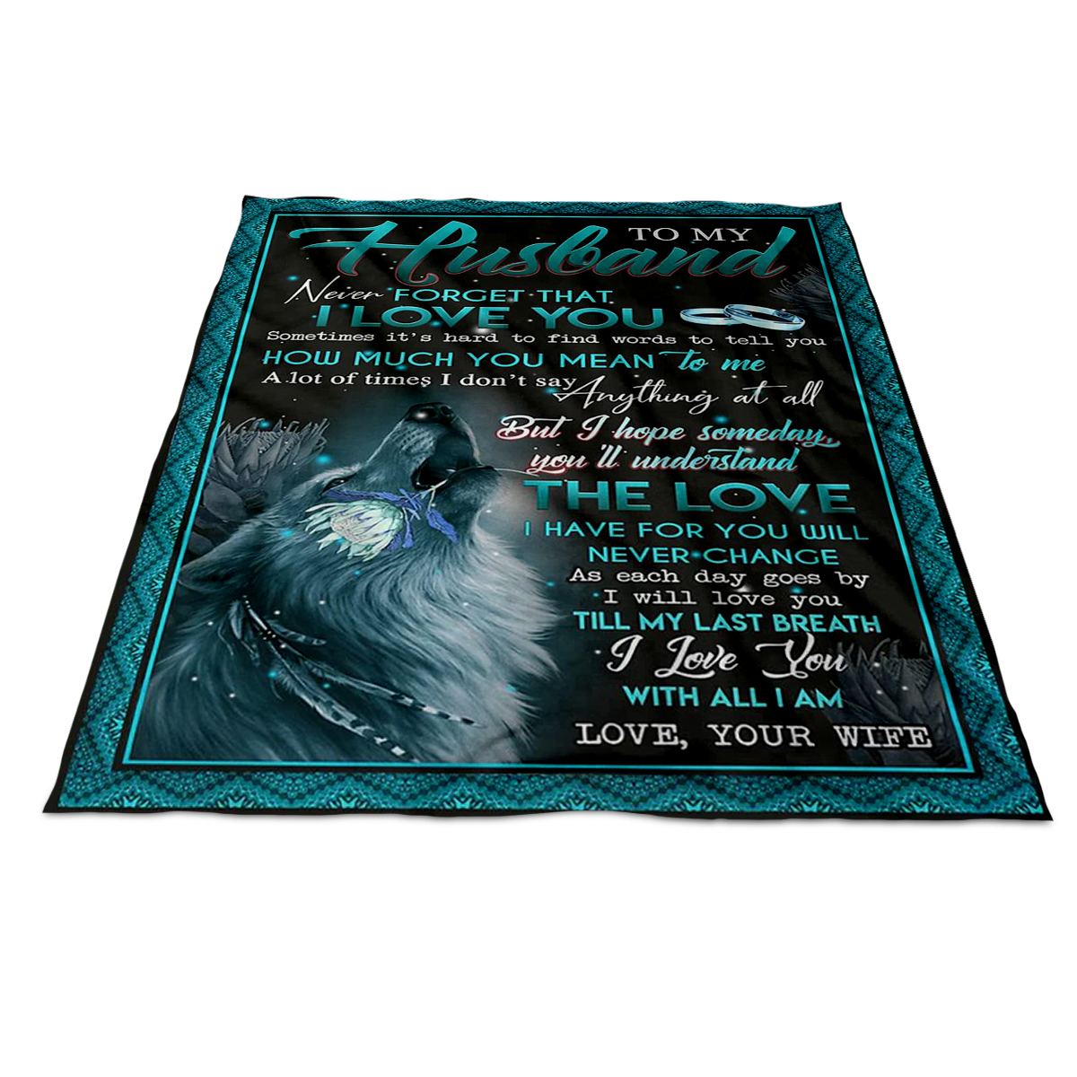 Best Valentine Gift For Husband Blanket, To my Husband Wolf From Wife 1665113939398.jpg