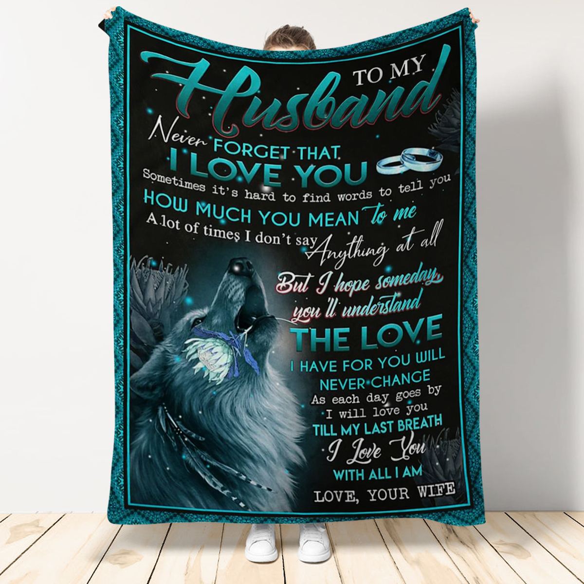 Best Valentine Gift For Husband Blanket, To my Husband Wolf From Wife 1665113939519.jpg