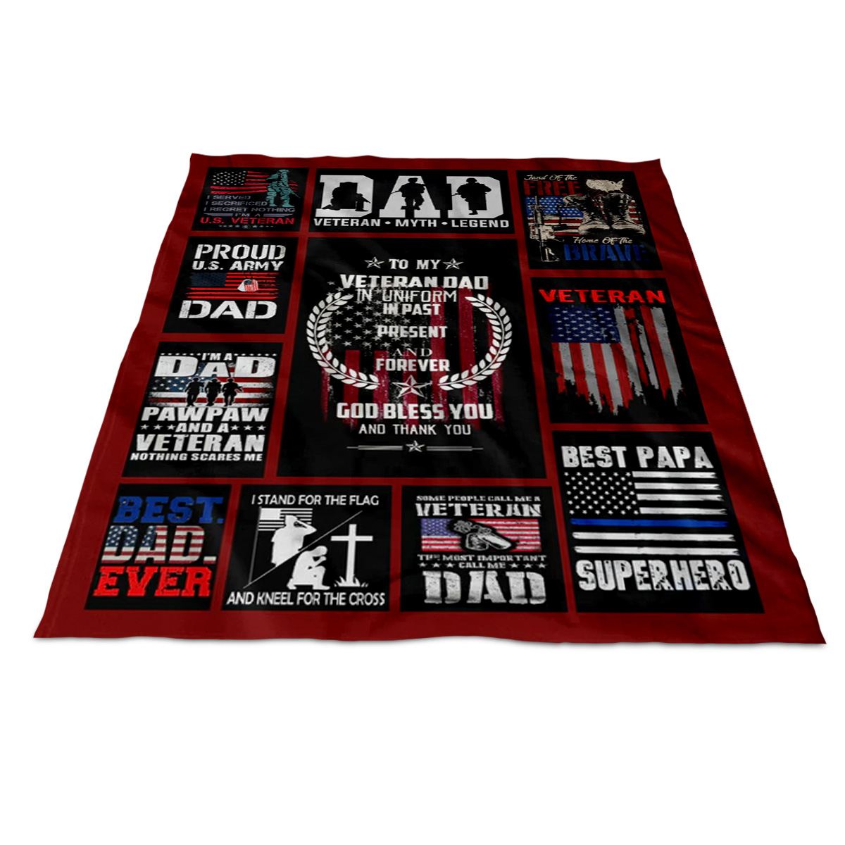 Gift For Father Blanket, To My Veteran Dad Veteran Myth Legend 1665135387796.jpg
