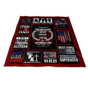 Gift For Father Blanket, To My Veteran Dad Veteran Myth Legend 1665135387796.jpg