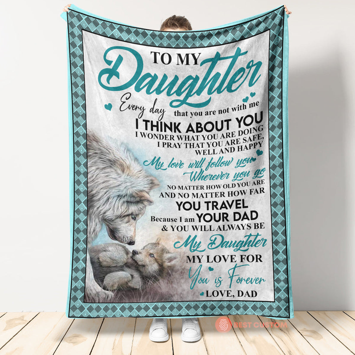 Gift For Daughter Blanket, To My Daughter From Dad My Love You Is Forever Fleece Blanket 1666322229848.jpg