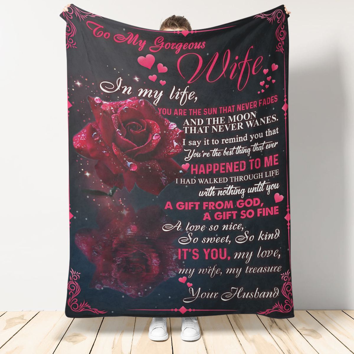 Gift For Wife Blanket, To My Wife You Are My Sun That Never Fades Fleece Blanket 1666583217112.jpg