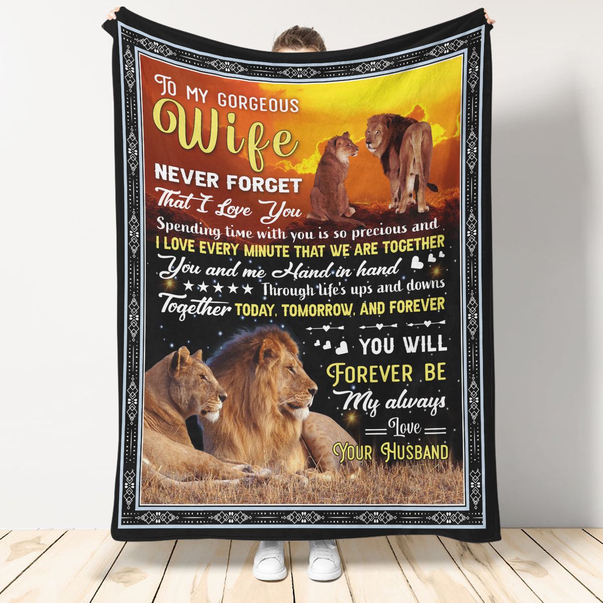 To My Wife Never Forget That I Love You, Fleece Blanket Gift For Wife Couple Valentine's Day Home Decor Bedding Couch Sofa Soft And Comfy Cozy 1666583298695.jpg