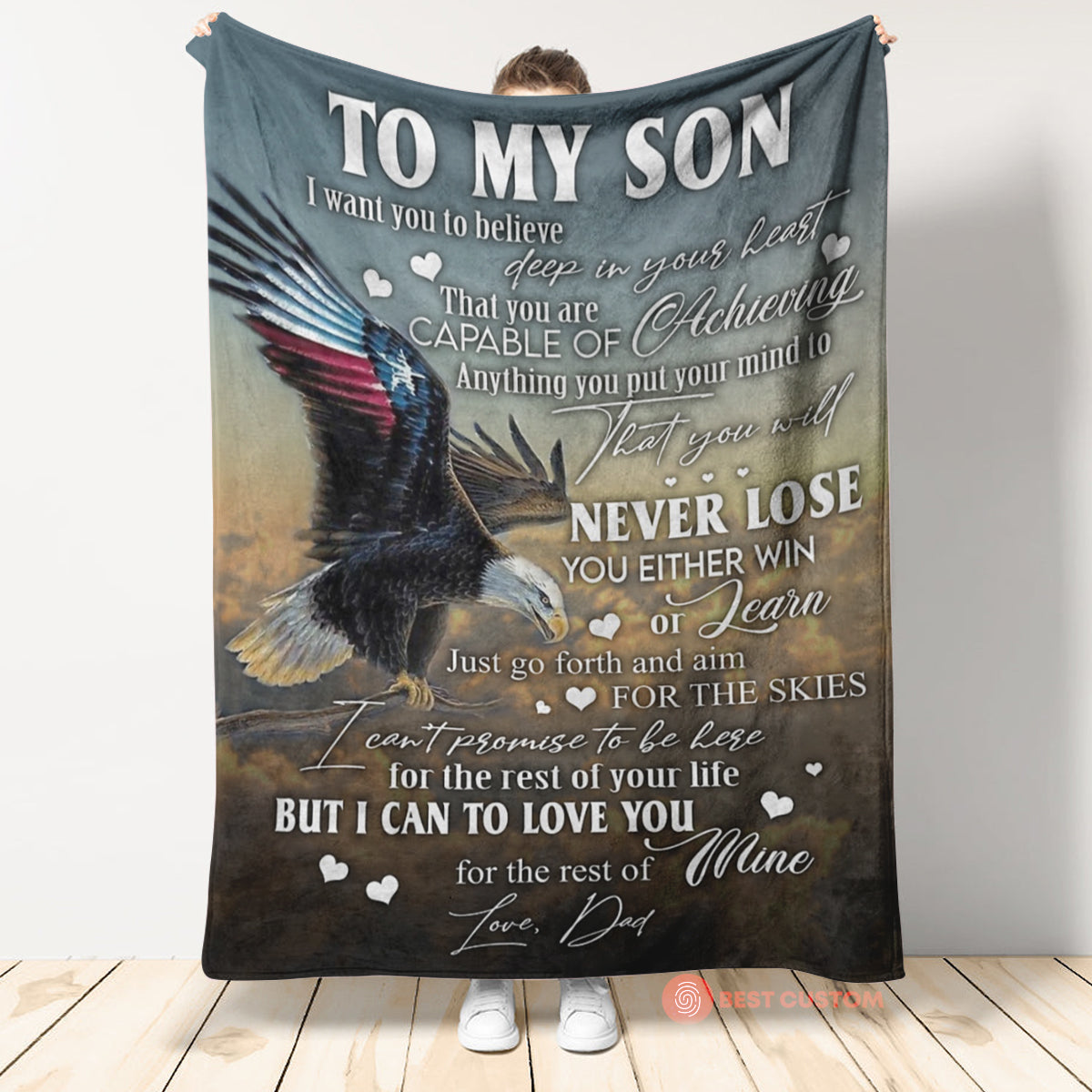 To My Son You Will Never Lose Fleece Blanket - Quilt Blanket Gift For Son Gift From Dad To Son Home Decor Bedding Couch Sofa Soft And Comfy Cozy 1666583546619.jpg