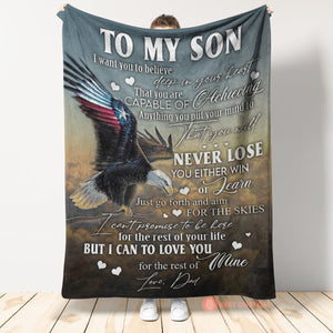 To My Son You Will Never Lose Fleece Blanket - Quilt Blanket Gift For Son Gift From Dad To Son Home Decor Bedding Couch Sofa Soft And Comfy Cozy 1666583546619.jpg