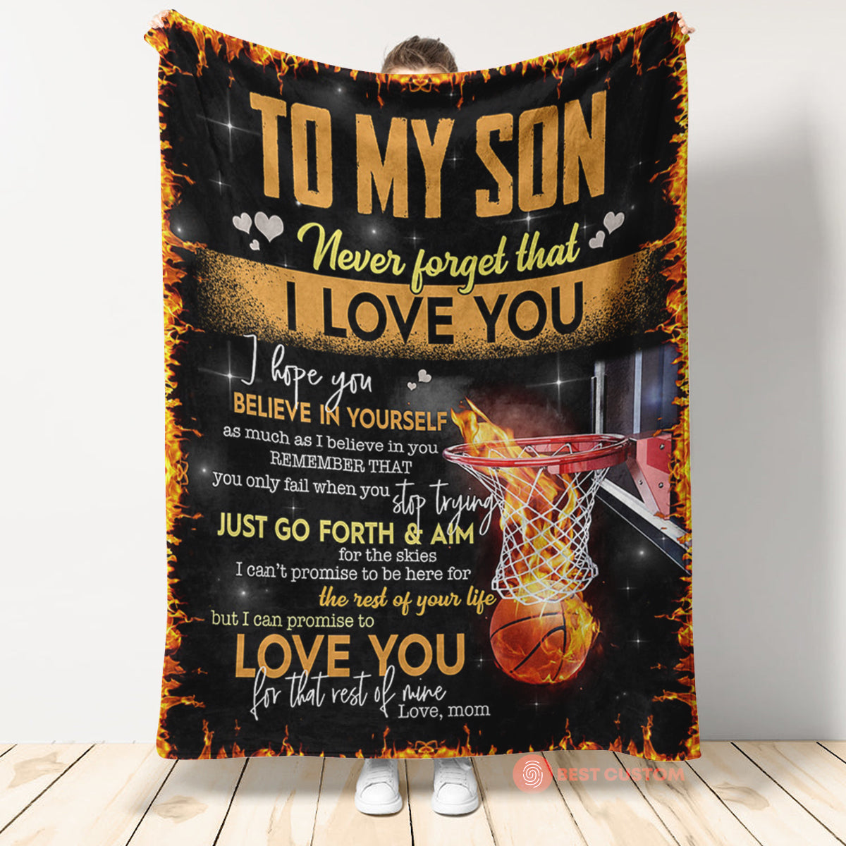 To My Son Never Forget That I Love You Fleece Blanket - Quilt Blanket Gift For Son Brithday Gift Gift From Mom To Son Home Decor Bedding Couch Sofa Soft and Comfy Cozy 1666583857859.jpg