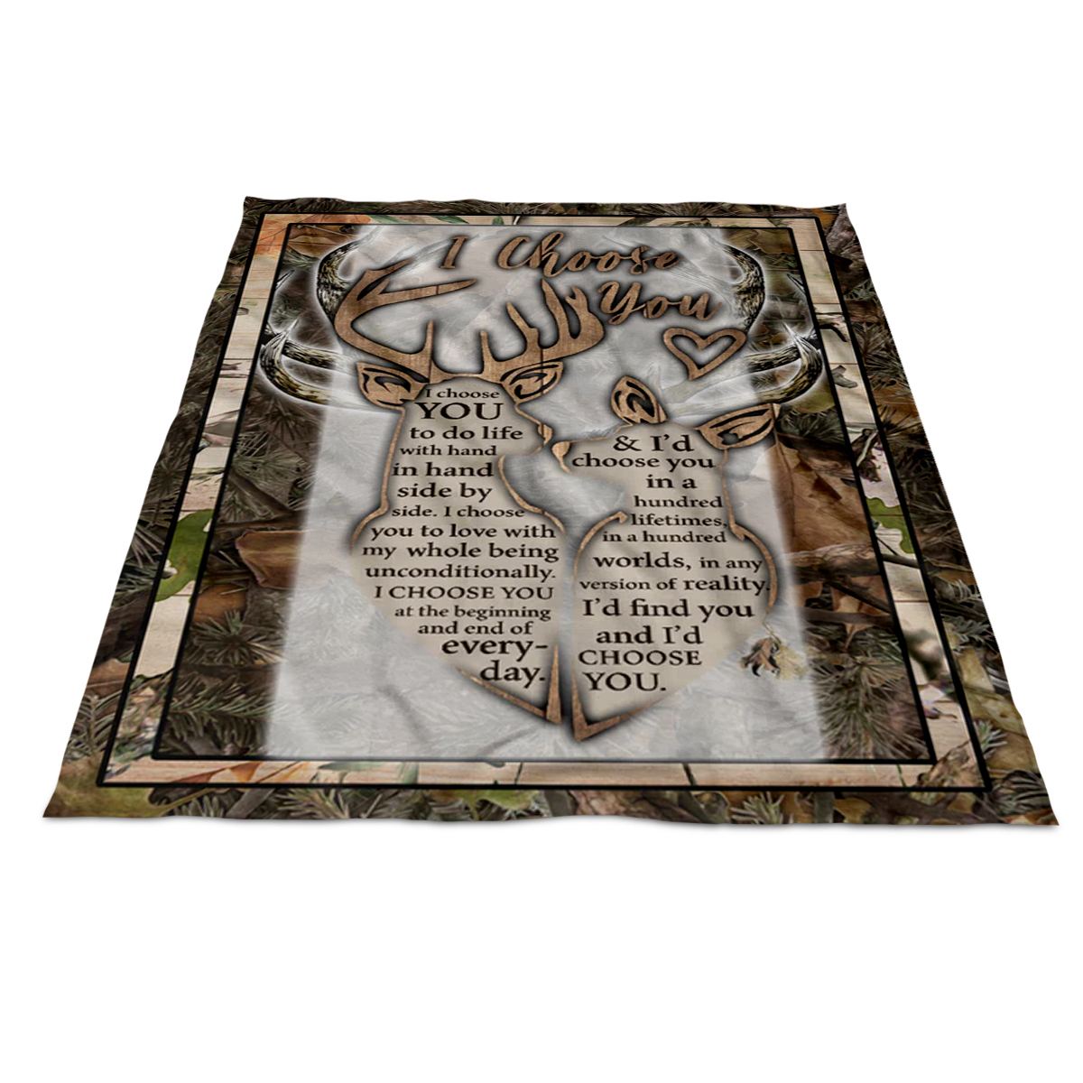 Gift For Couple Blanket, I Choose You, Buck & Doe Blanket Gift For Couple 1666584454615.jpg